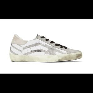 100%Authentic Golden Goose Silver Glitter Sneakers